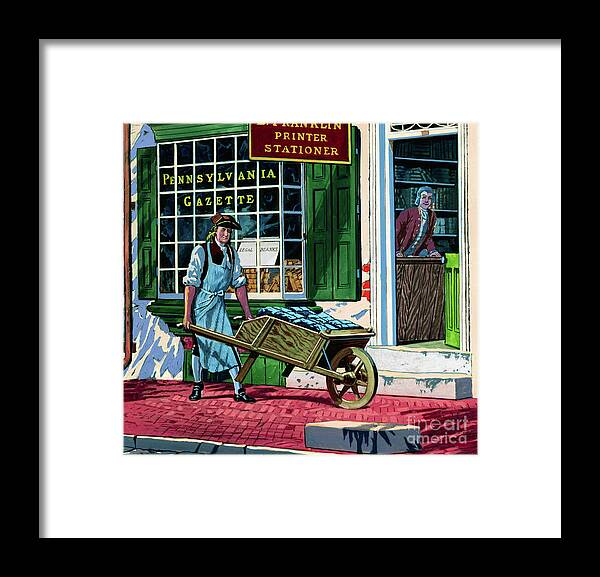 Art Framed Print featuring the photograph Worker Delivering Papers by Bettmann