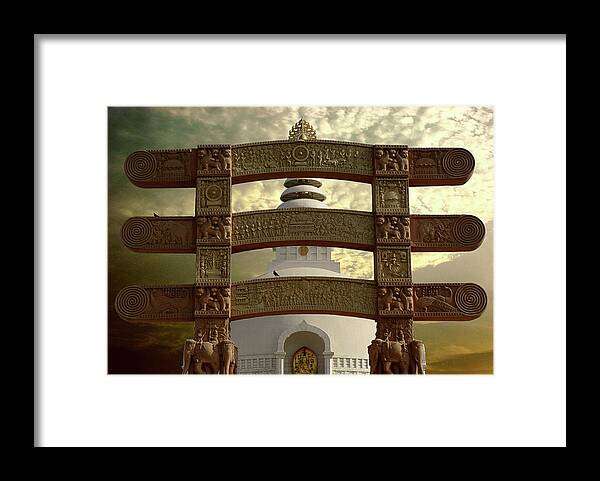 New Delhi Framed Print featuring the photograph World Peace Stupa by Atul Tater