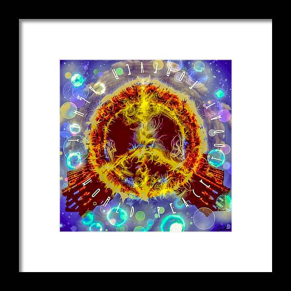 Pets Art Framed Print featuring the digital art World Peace Today Forever Always by Callie E Austin