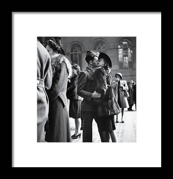 Military Framed Print featuring the photograph World War II Farewell by Alfred Eisenstaedt