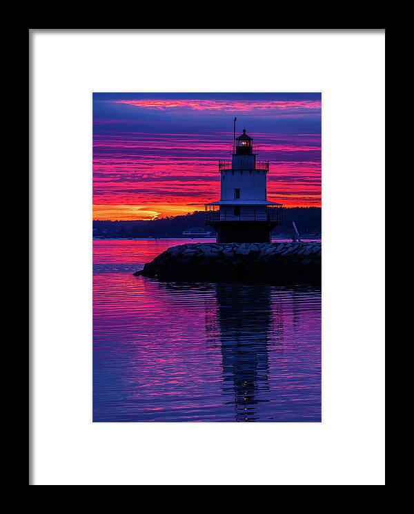 Spring Point Ledge Lighthouse Framed Print featuring the photograph WOW Sunrise by Darryl Hendricks