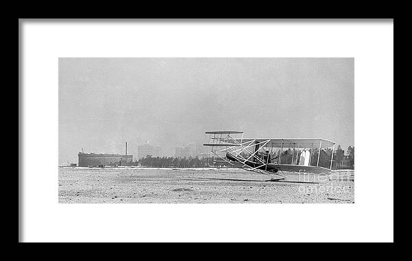 Taking Off Framed Print featuring the photograph Wright Airplane Taking by Bettmann