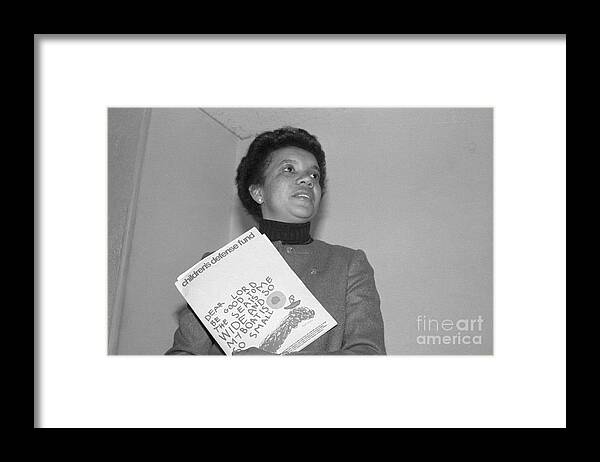 Mature Adult Framed Print featuring the photograph Writer And Activist Marian Wright by Bettmann