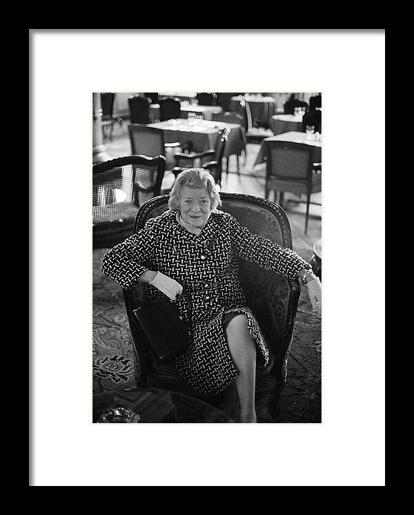 Sitting Framed Print featuring the photograph Writer Janet Flanner by Bill Ray