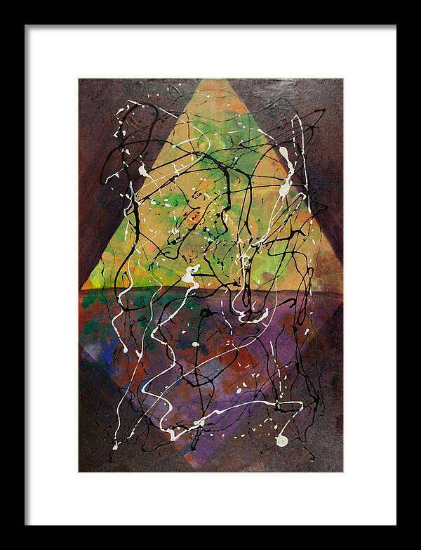 Xi 5 Xi5 Framed Print featuring the painting Xi #5 Abstract by Sensory Art House