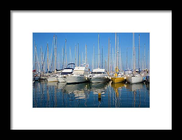 French Riviera Framed Print featuring the photograph Yachts In Marina At Hyeres by David C Tomlinson