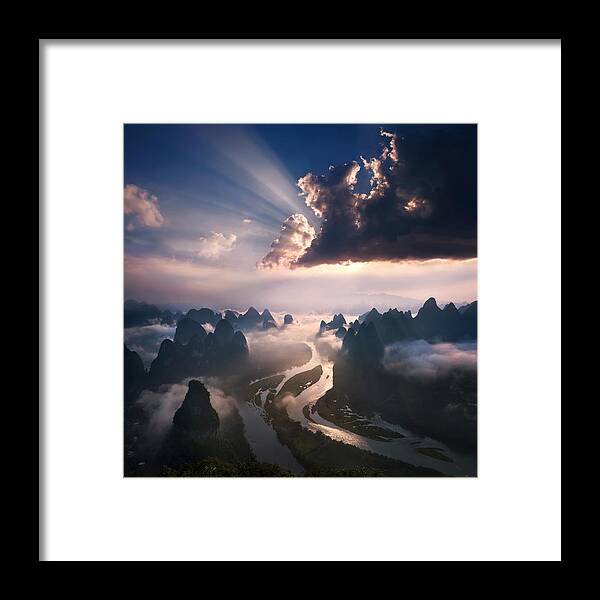 Chinese Culture Framed Print featuring the photograph Yangshuo,guilin,guangxi,china by View Stock