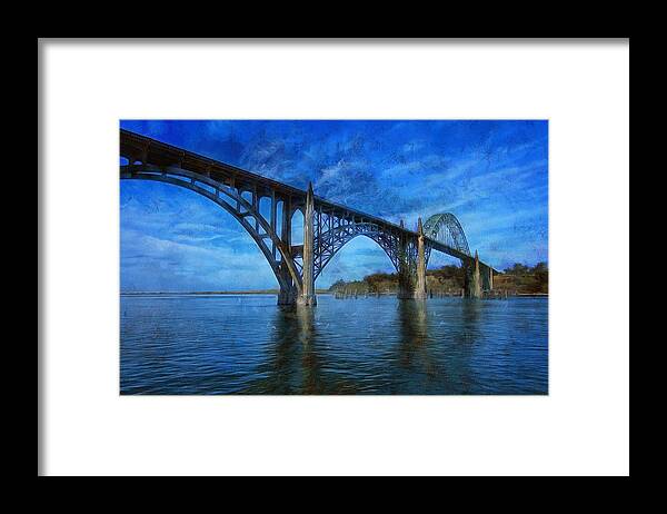 Newport Oregon Framed Print featuring the photograph Yaquina Bay Bridge From South Beach by Thom Zehrfeld