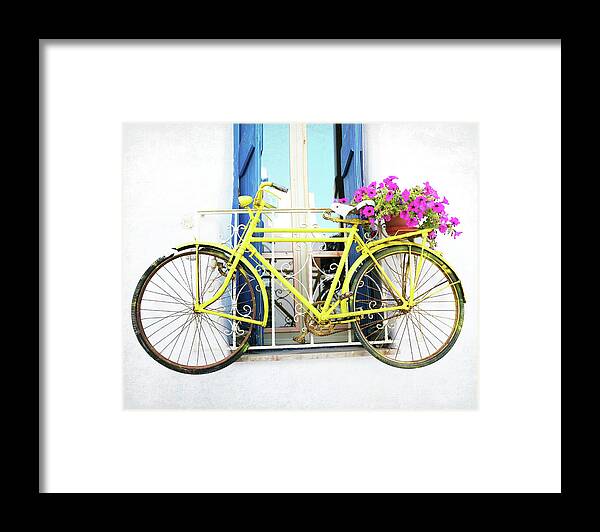 Bike Framed Print featuring the photograph Yellow Bike by Lupen Grainne