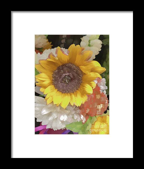 Abstract Framed Print featuring the photograph Yellow flower pastel by Phillip Rubino
