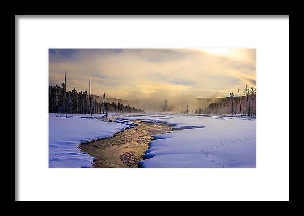 Yellowstone Framed Print featuring the photograph Yellowstone In Winter by Siyu And Wei Photography