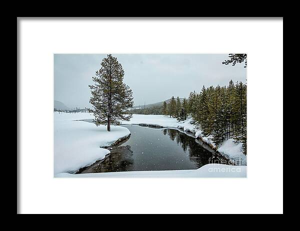  Yellowstone Framed Print featuring the photograph Yellowstone Winter Scenery by Timothy Hacker