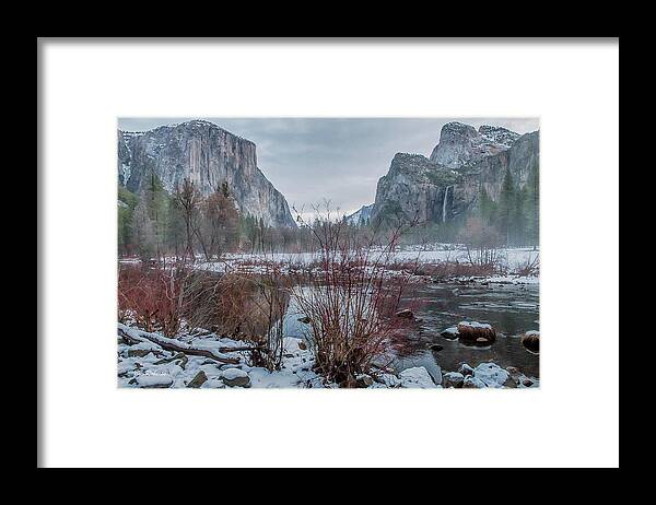 Bridalveil Falls Framed Print featuring the photograph Yosemite Valley and Merced River by Bill Roberts