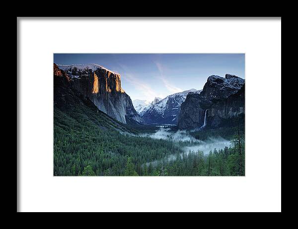 Tranquility Framed Print featuring the photograph Yosemite Valley In Morning by Piriya Photography