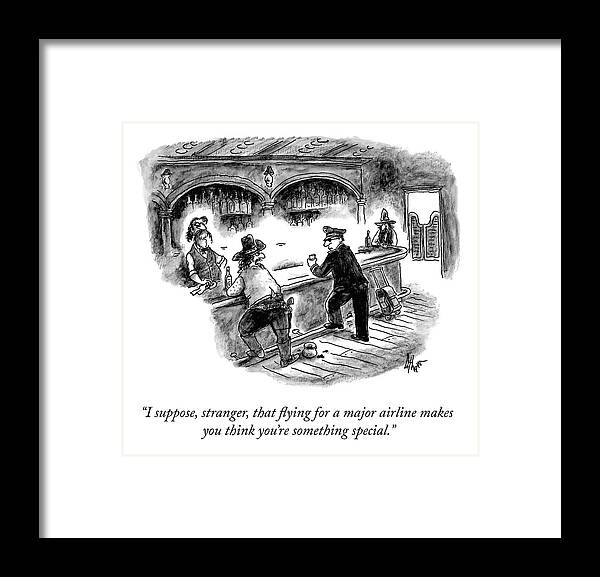 i Suppose Framed Print featuring the drawing You Think You're Something Special by Frank Cotham