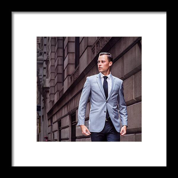  Framed Print featuring the photograph Young Businessman In New York City by Xiao Cai