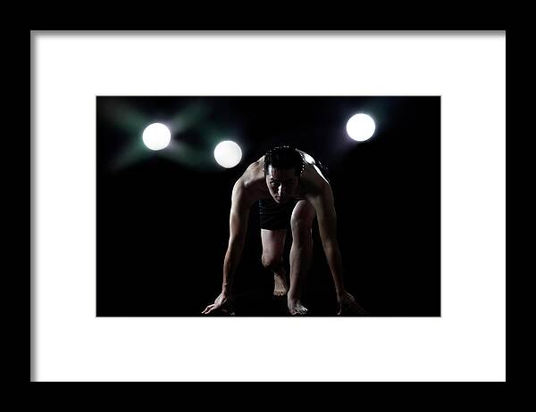Focus Framed Print featuring the photograph Young Man Running,start by Runphoto