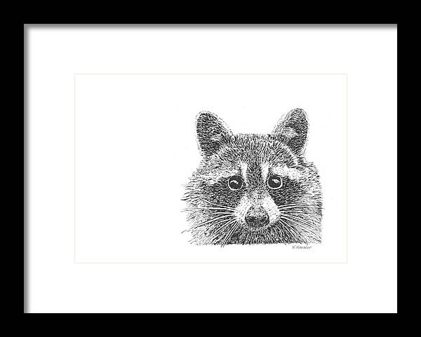 Z19 Raccoon Framed Print featuring the mixed media Z19 Raccoon by Let Your Art Soar
