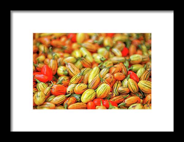 Retail Framed Print featuring the photograph Zebra Heirloom Tomatoes by Nicole Kucera