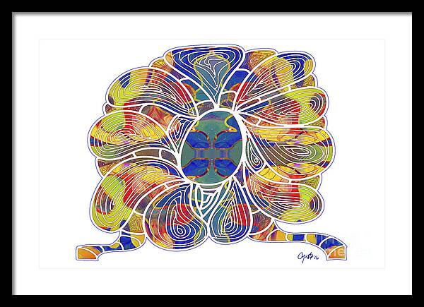 Zen Flower Framed Print featuring the digital art Zen Flower Abstract Meditation Digital Mixed Media Art by Omaste Witkowski by Omaste Witkowski
