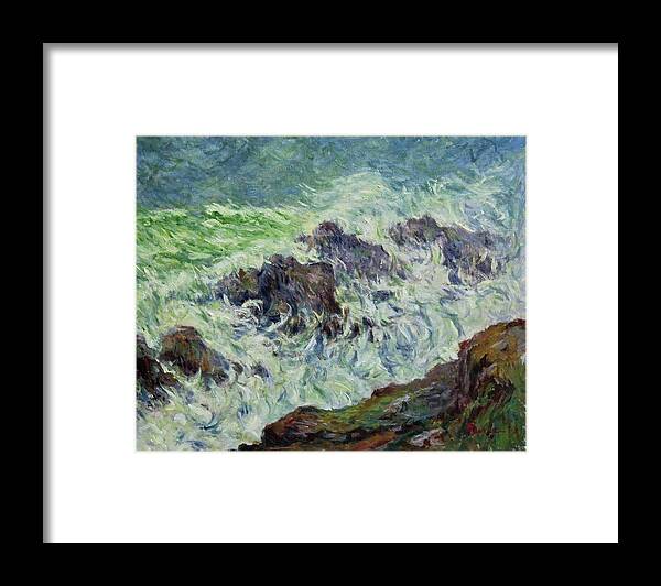 Heavy Framed Print featuring the painting Heavy weather by Pierre Dijk