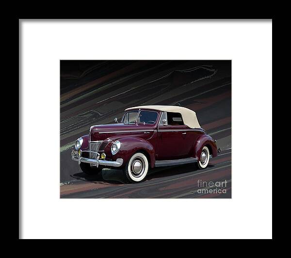 1940 Framed Print featuring the photograph 1940 Ford Deluxe V8 Convertible by Ron Long