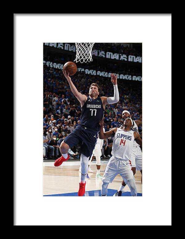Playoffs Framed Print featuring the photograph 2021 NBA Playoffs - LA Clippers v Dallas Mavericks by Jeff Haynes