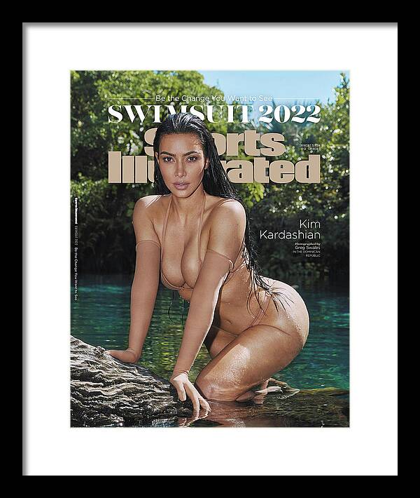 Sports Illustrated Swimsuit Framed Print featuring the photograph Kim Kardashian Sports Illustrated Swimsuit Cover 2022 by Sports Illustrated