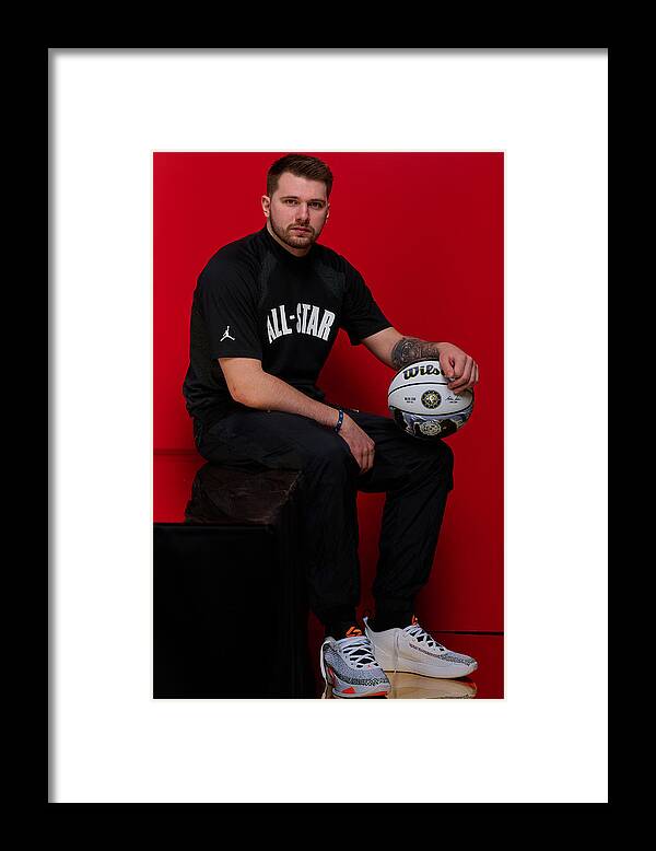 Luka Doncic Framed Print featuring the photograph 2023 NBA All-Star - NBA All-Star Game by Jennifer Pottheiser