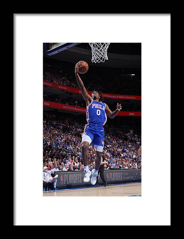 Playoffs Framed Print featuring the photograph 2023 NBA Playoffs - 	Boston Celtics v Philadelphia 76ers by Jesse D. Garrabrant