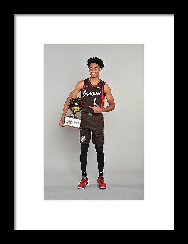 Anfernee Simons Framed Print featuring the photograph 70th NBA All-Star Game 2021 #1 by Pamela Costello