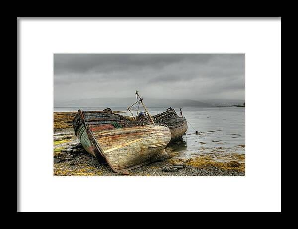 Boat Framed Print featuring the photograph Abandoned boats in Scotland by Michalakis Ppalis