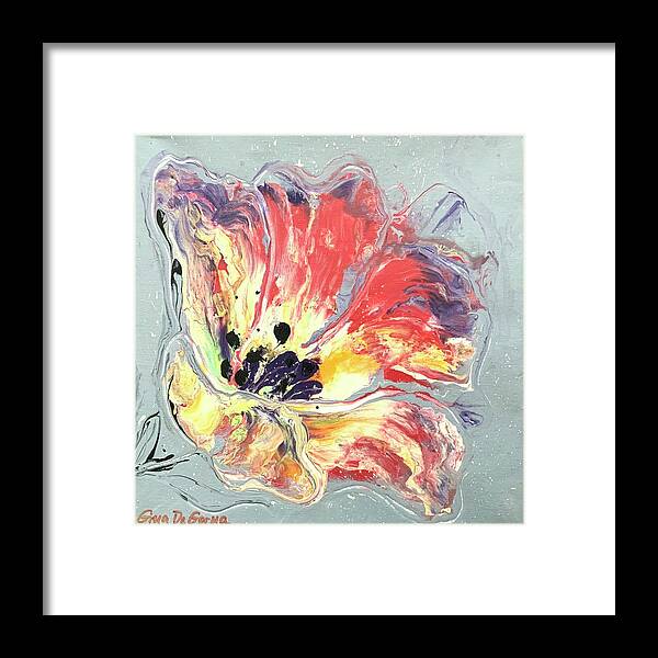 Floral.flowers Framed Print featuring the painting Abstract Flower #2 by Gina De Gorna