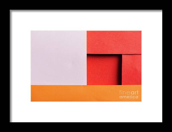 Geometry Framed Print featuring the photograph Abstract geometry color paper texture background with light and #3 by Jelena Jovanovic