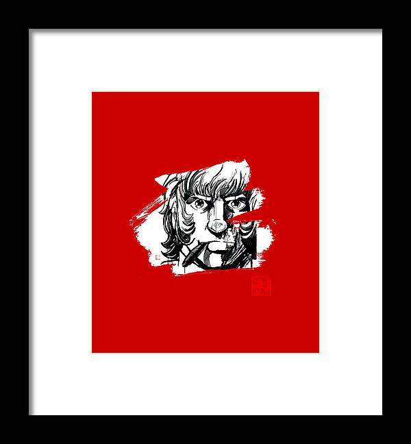 Cobra Framed Print featuring the drawing Cobra Red by Pechane Sumie