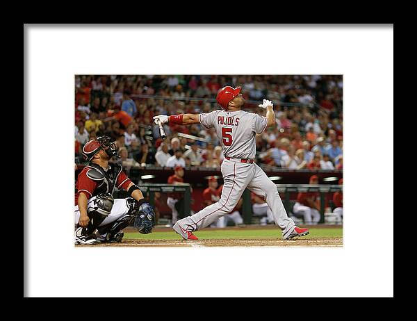 People Framed Print featuring the photograph Albert Pujols #1 by Christian Petersen