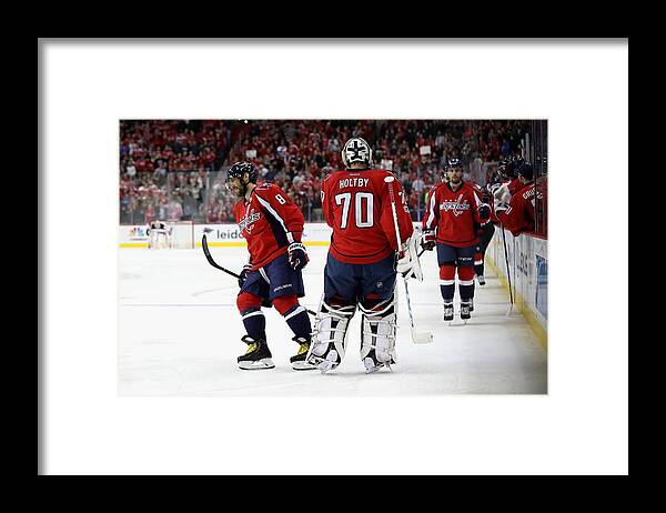 People Framed Print featuring the photograph Anaheim Ducks v Washington Capitals #1 by Rob Carr