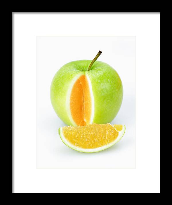 Saturated Color Framed Print featuring the photograph Apple or orange #1 by Real444