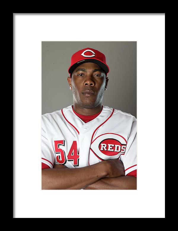 American League Baseball Framed Print featuring the photograph Aroldis Chapman by Mike Mcginnis