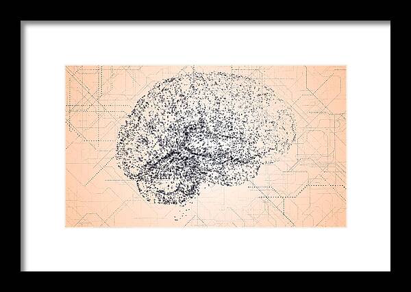 Computer Framed Print featuring the photograph Artificial intelligence, conceptual illustration #1 by Eduard Muzhevskyi / Science Photo Library