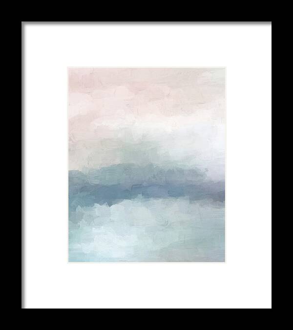 Blush Pink Framed Print featuring the painting Atlantic Ocean Sunrise III by Rachel Elise