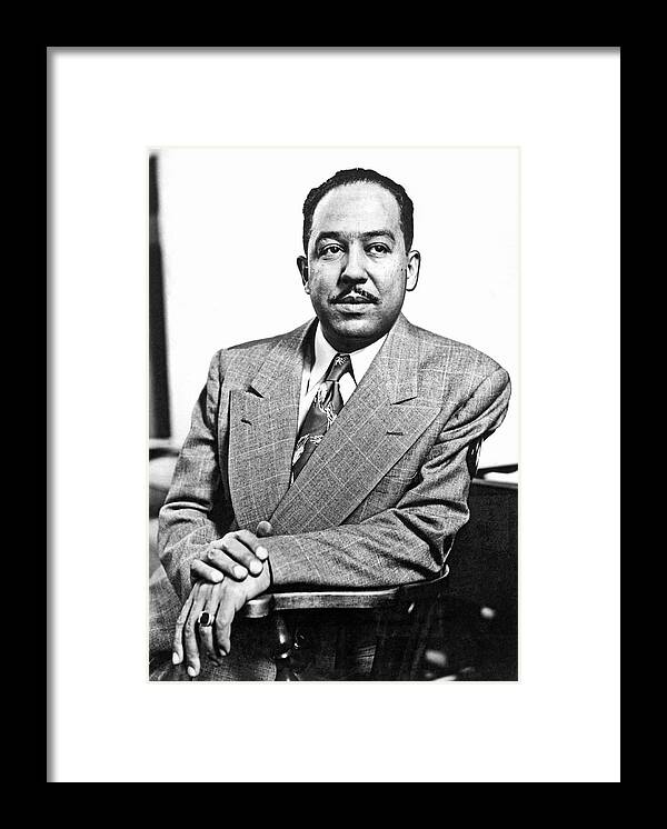 1 Person Framed Print featuring the photograph Author Langston Hughes #2 by Underwood Archives