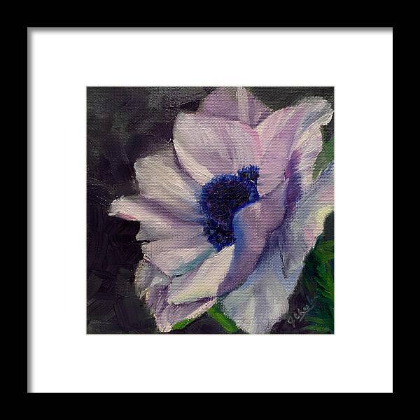 Anemone Framed Print featuring the painting Basking in Sunshine #2 by Jan Chesler