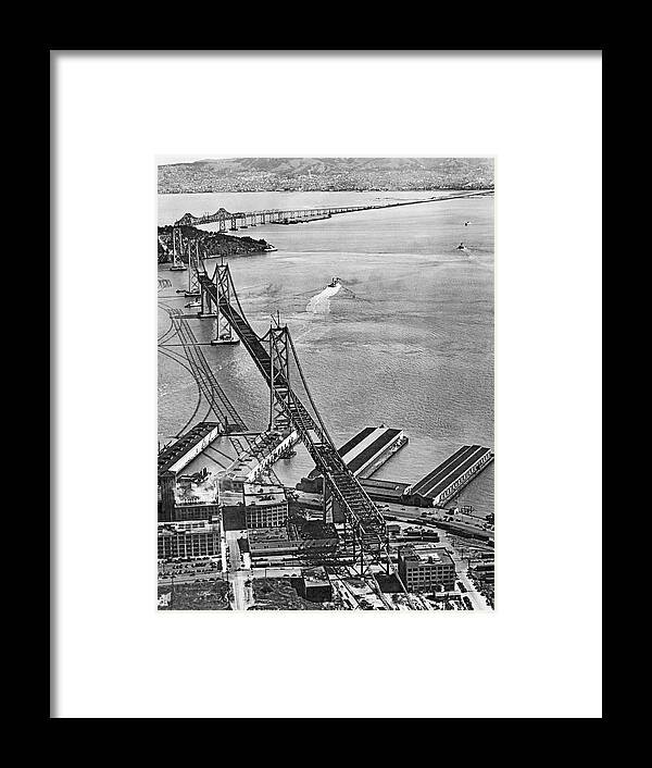 1930s Framed Print featuring the photograph Bay Bridge Under Construction #1 by Underwood Archives
