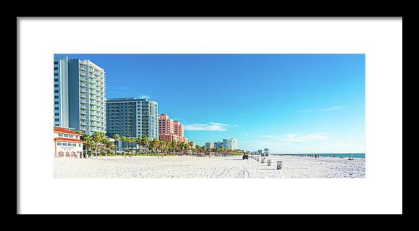 Clearwater Framed Print featuring the photograph Beautiful Clearwater beach with white sand in Florida USA by Maria Kray