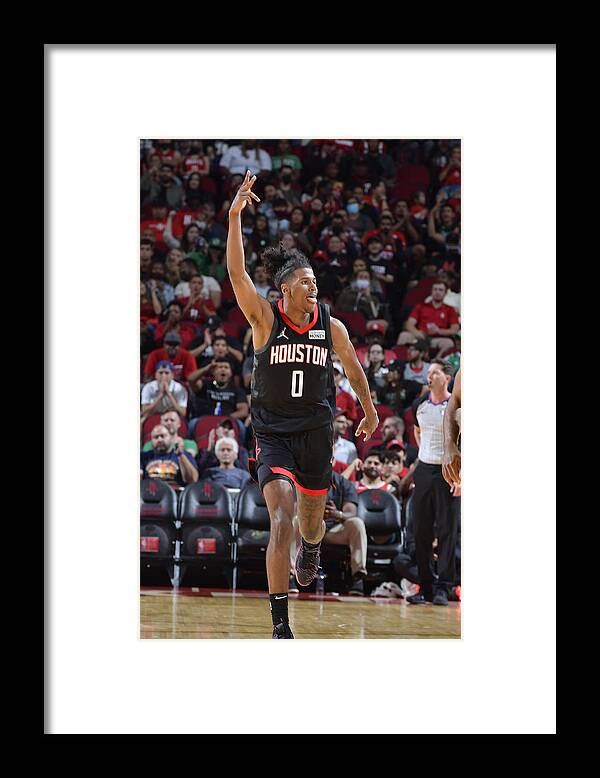 Jalen Green Framed Print featuring the photograph Boston Celtics v Houston Rockets by Logan Riely
