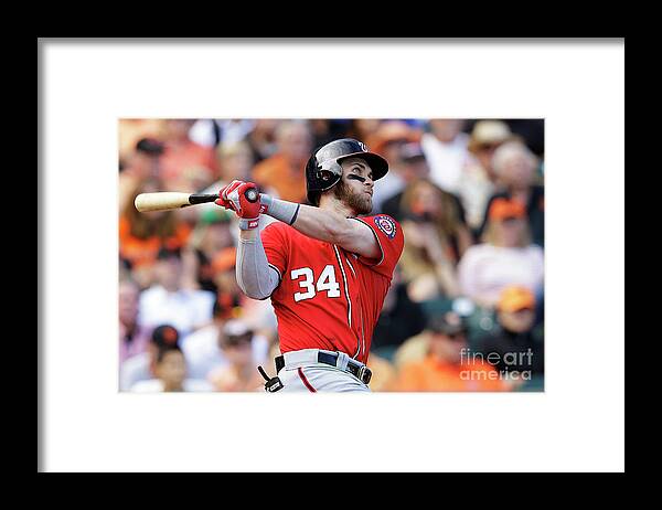 San Francisco Framed Print featuring the photograph Bryce Harper by Ezra Shaw