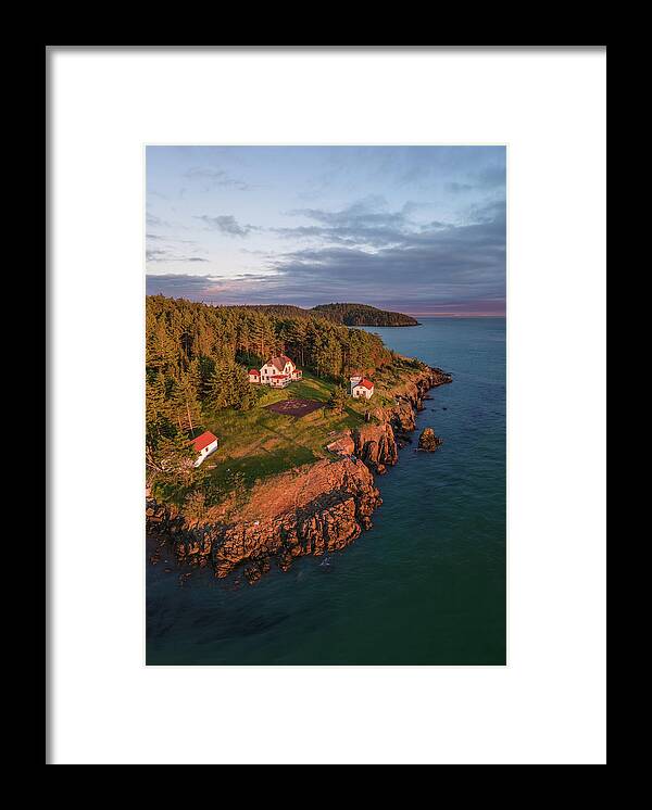 Lighthouse Framed Print featuring the photograph Burrows Island Sunset 2 by Michael Rauwolf