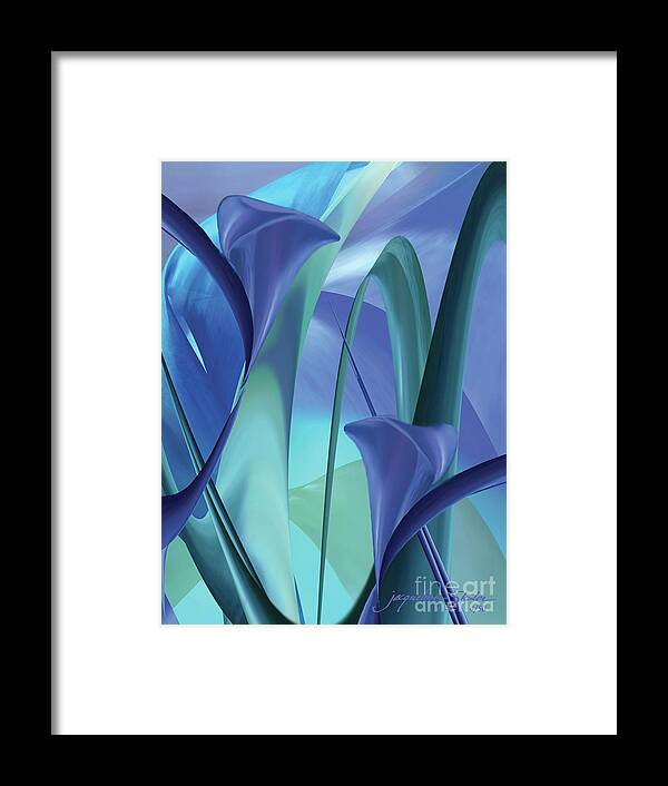 Flowers Framed Print featuring the digital art Calla Lilies #1 by Jacqueline Shuler