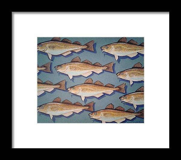 Cape Cod Framed Print featuring the painting Cape Cod Cod Fish by James RODERICK